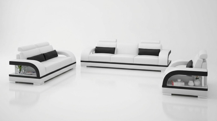 Skórzana sofa Couch Zestaw sofowy 3+1+1 miejsce siedzące Obcios Design Modern Sofa