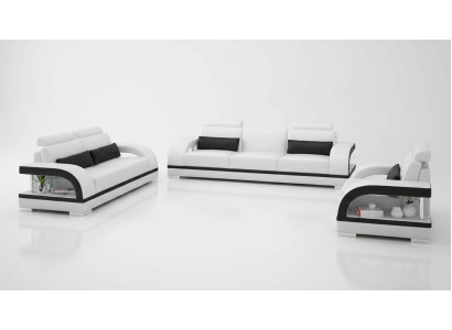 Skórzana sofa Couch Zestaw sofowy 3+1+1 miejsce siedzące Obcios Design Modern Sofa