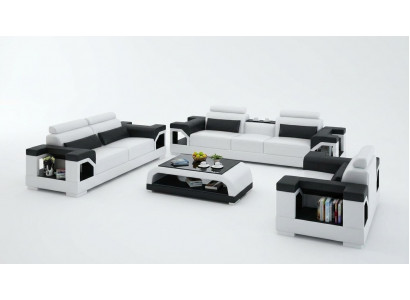Skórzana sofa kanapa komplety wypoczynkowe 3+1+1 miejsce do siedzenia Ustawić Design Nowoczesna Sofa