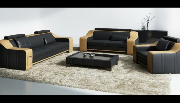 Skórzana Sofa Kanapa Zestaw sofowy Obcios Design Nowoczesna Sofa 3+1+1 miejsce do siedzenia