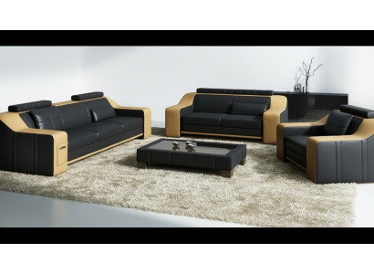 Skórzana Sofa Kanapa Zestaw sofowy Obcios Design Nowoczesna Sofa 3+1+1 miejsce do siedzenia