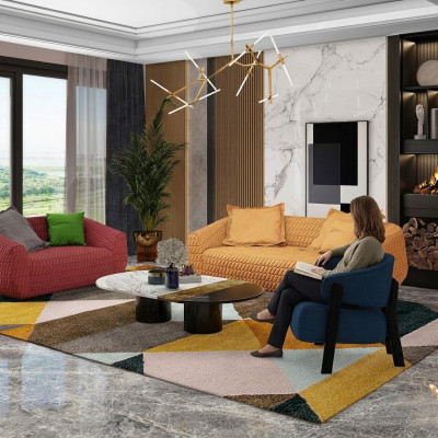 Luksusowy Zestaw sofowy Włókienniczy Podkładka Kanapy Sofa Salon 3+2 Zestaw