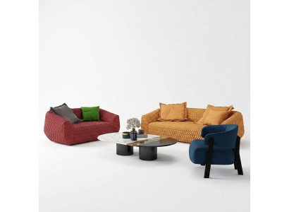 Luksusowa Sofa Włókiennicza Design Couch Zestaw sofowy 3+1+1 miejsce do siedzenia Ustawić salon Nowość