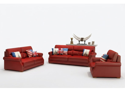 Skórzana sofa kanapa Żywy krajobraz 3+2 miejsce do siedzenia Ustawić Modern Sofa Obcios