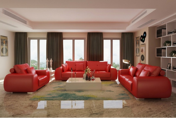Zestaw sofowy Skórzana Sofa Kanapa Obcios Design Nowoczesna Sofa 3+1+1 miejsce do siedzenia