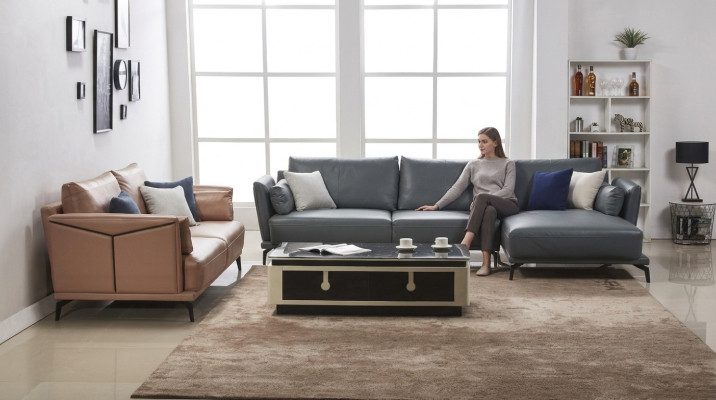 Designerska Sofa Kanapa Ustawić Narożnikowa kanapa z Stołek Podkładka Żywy krajobraz