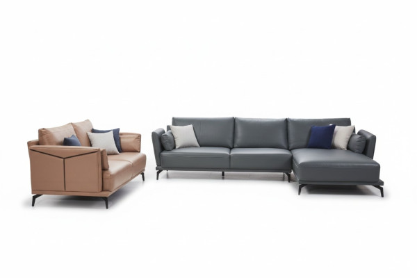 Nowoczesny zestaw sof narożny L Shape Podkładka Siedziba Narożnik Couch 2 miejsce do siedzenia Grupa