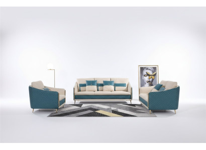 Zestaw sofowy 3+1+1 miejsce do siedzenia Zestaw Sofa Podkładka Kanapa Skóra Podkładka Ustawić