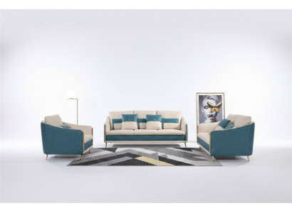 Zestaw sofowy 3+1+1 miejsce do siedzenia Zestaw Sofa Podkładka Kanapa Skóra Podkładka Ustawić