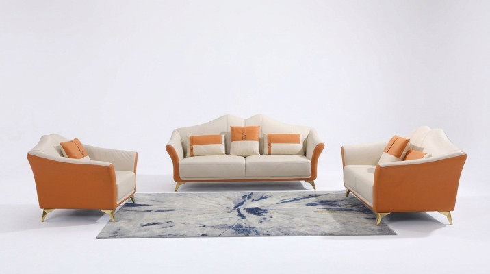 Sofa skórzana Kanapa Zestaw sofowy 3+1+1 miejsce siedzące Obcios Design Nowoczesna Sofa Nowość