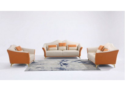 Sofa skórzana Kanapa Zestaw sofowy 3+1+1 miejsce siedzące Obcios Design Nowoczesna Sofa Nowość