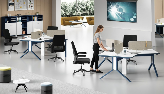 Tabela Office Meble Obiekt stoły Call Center Drewno 3 stanowiska pracy