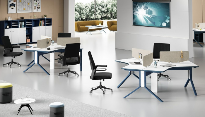 Tabela Office Meble Obiekt stoły Call Center Drewno 3 stanowiska pracy