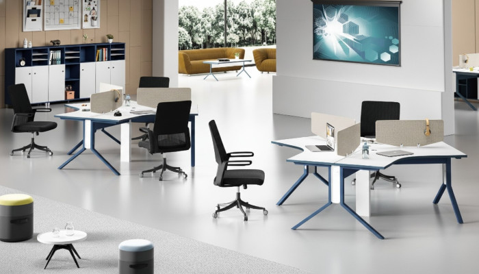 Tabela Office Meble Obiekt stoły Call Center Drewno 3 stanowiska pracy