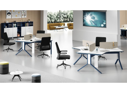 Tabela Office Meble Obiekt stoły Call Center Drewno 3 stanowiska pracy