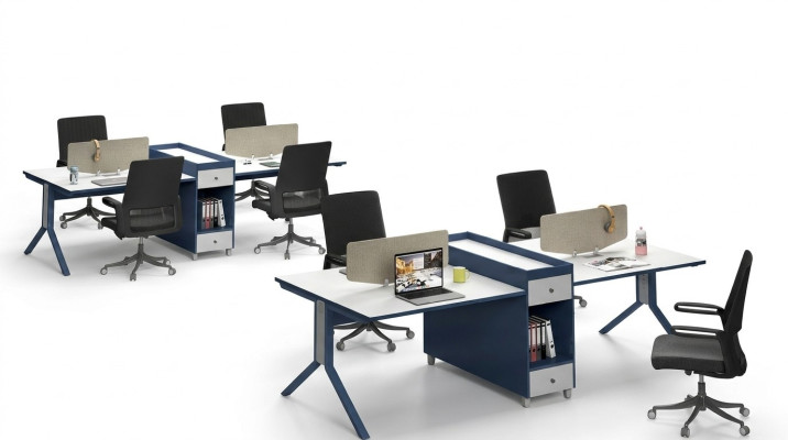 Tabela office Meble obiekt stoły call center 4 stanowiska pracy Biurko