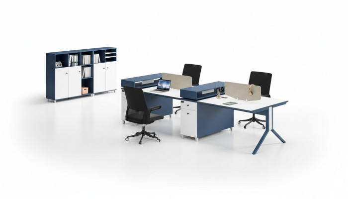 Tabela Office Meble Obiekt stoły Call Center Drewno 4 stanowiska pracy