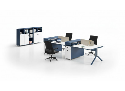 Tabela Office Meble Obiekt stoły Call Center Drewno 4 stanowiska pracy