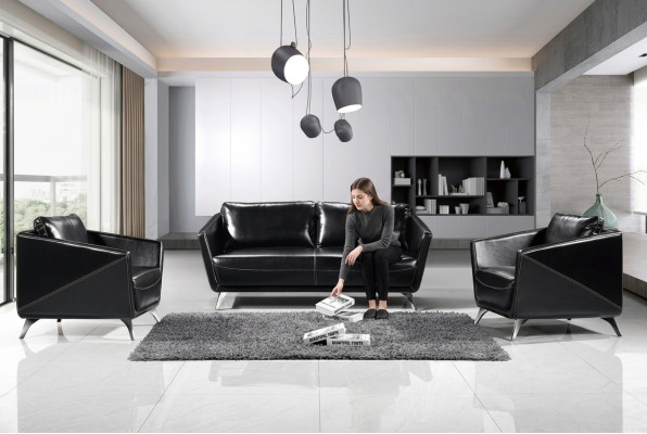 Zestaw sofowy 3+1+1 miejsce do siedzenia skórzana sofa kanapa Żywy krajobraz Ustawić Design Modern