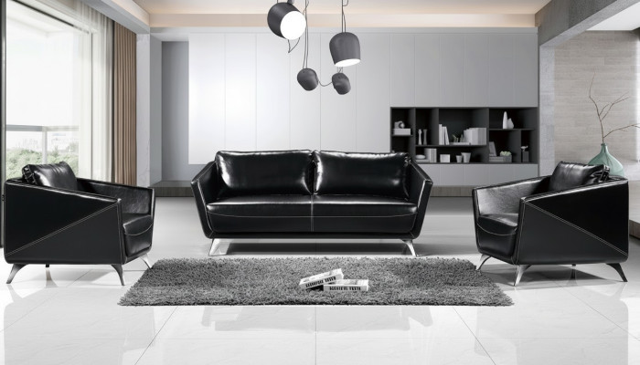 Zestaw sofowy 3+1+1 miejsce do siedzenia skórzana sofa kanapa Żywy krajobraz Ustawić Design Modern