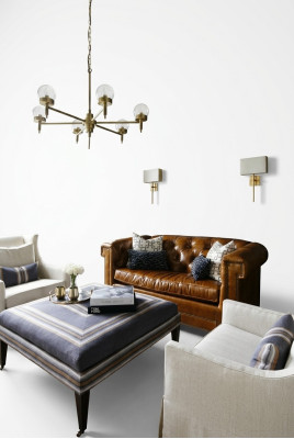 Braun Chesterfield 3-miejscowa klasyczna sofa luksusowa z skóry w stylu trzyosobowym.