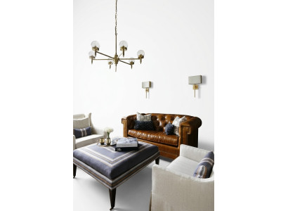 Braun Chesterfield 3-miejscowa klasyczna sofa luksusowa z skóry w stylu trzyosobowym.