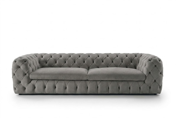 Klasyczna kanapa trzyosobowa Podkładka 3 miejsce do siedzenia Materiałowa sofa Chesterfield