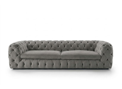 Klasyczna kanapa trzyosobowa Podkładka 3 miejsce do siedzenia Materiałowa sofa Chesterfield