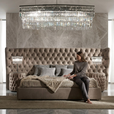 Łóżko Podkładka Luksusowe łóżko podwójne Sleep Pokój Włókienniczy Chesterfield King Size