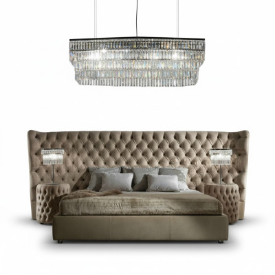 Łóżko Podkładka Luksusowe łóżko podwójne Sleep Pokój Włókienniczy Chesterfield King Size