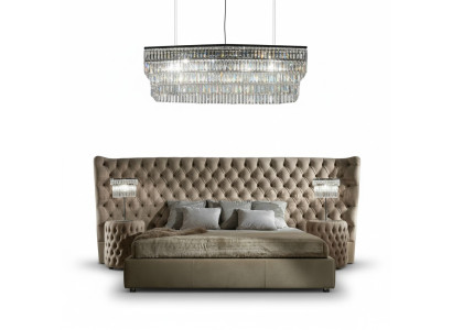 Łóżko Podkładka Luksusowe łóżko podwójne Sleep Pokój Włókienniczy Chesterfield King Size