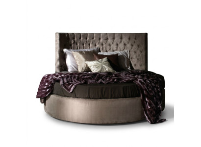 Okrągłe Chesterfield Luxury Okrągły Łóżko Classic Hotel Aksamit Włókienniczy Skóra łóżka Nowe