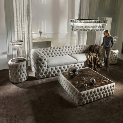 Klasyczna trzyosobowa kanapa salonowa Podkładka sofa 3 miejsce do siedzenia skórzana sofa 240cm Nowość