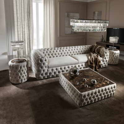Klasyczna trzyosobowa kanapa salonowa Podkładka sofa 3 miejsce do siedzenia skórzana sofa 240cm Nowość
