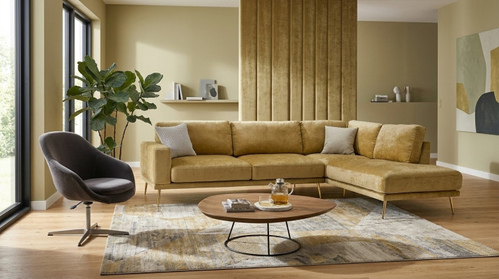 Projekt Materiał Narożnikowa kanapa Sofa w kształcie litery L Projekt Podkładki Włókienniczy Deco Modern