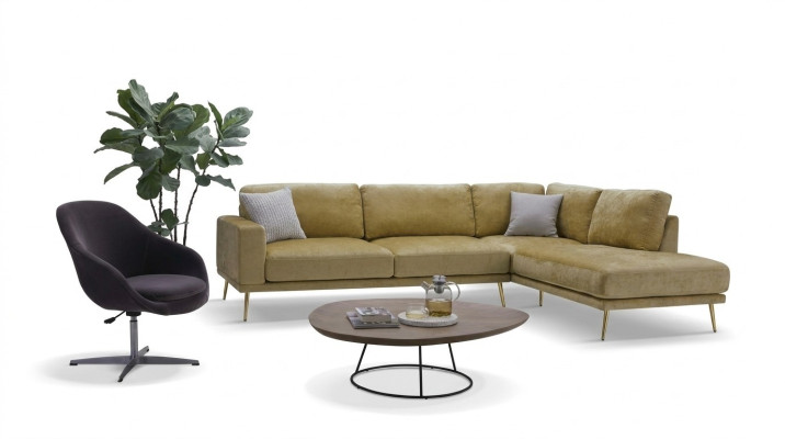 Projekt Materiał Narożnikowa kanapa Sofa w kształcie litery L Projekt Podkładki Włókienniczy Deco Modern