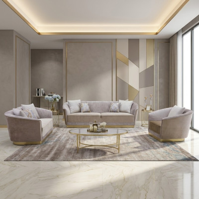 Zestaw sofowy 3+2+1 sofa materiałowa sofa kanapa miejsce siedzące Włókienniczy Materiał Podkładka Grupa Skóra