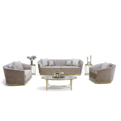 Zestaw sofowy 3+2+1 sofa materiałowa sofa kanapa miejsce siedzące Włókienniczy Materiał Podkładka Grupa Skóra