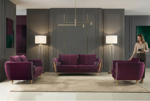 Designerska sofa Zestaw sofowy 3+2+1 miejsce do siedzenia Sofa Podkładka Ustawić pokój dzienny