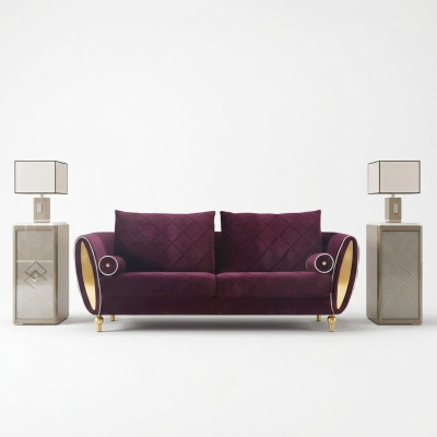 Sofa 3 miejsce do siedzenia Sofy Kanapa Podkładka Ustawić Metal Design Modern Couches
