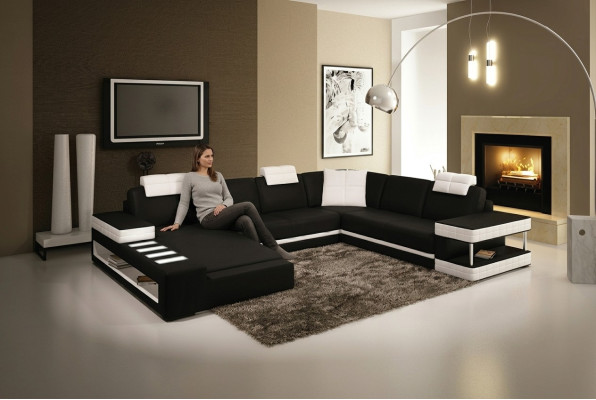 U Shape Sofa Couch Podkładka Ustawić Żywy krajobraz Design Luxury Narożnikowa kanapa