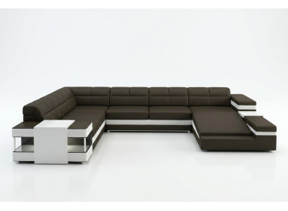 Design Narożnikowa kanapa Sofa Kanapa Podkładka Zestaw narożny Deco Skórzana Sofa Sofy Kanapy