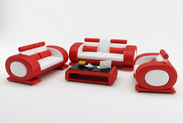 Zestaw sofowy Design Kanapy Sofy Podkładka 32 miejsce do siedzenia Zestaw Skóra Sofa Obcios