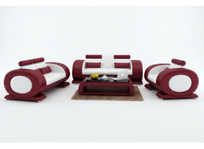 Zestaw sofowy Obcios Set Design Sofy Podkładka Kanapy Skóra 311 miejsce do siedzenia Nowe
