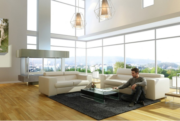 Skórzana sofa Couch Zestaw sofowy Podkładka 3+1+1 miejsce siedzące Kanapy Sofa Design
