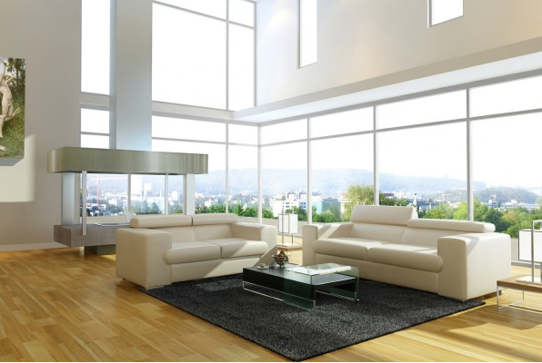 Skórzana sofa Couch Zestaw sofowy Podkładka 3+1+1 miejsce siedzące Kanapy Sofa Design