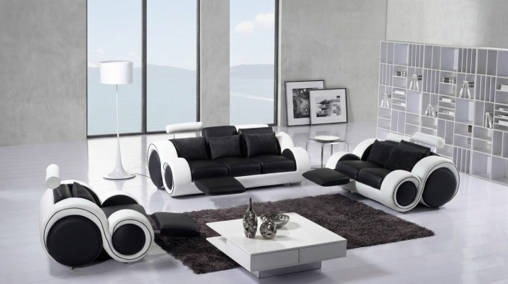 Skórzana sofa Kanapa Zestaw sofowy Nowa 3+2 miejsce do siedzenia Ustawić Design Nowoczesna Sofa