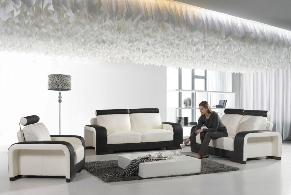 Zestaw sofowy Obcios Set Design Sofy Podkładka Kanapy Skóra 321 miejsce do siedzenia
