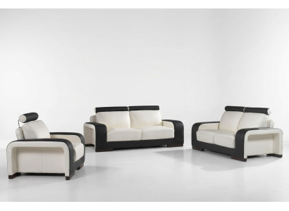 Zestaw sofowy Obcios Set Design Sofy Podkładka Kanapy Skóra 321 miejsce do siedzenia