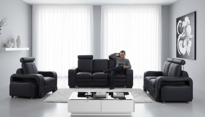 Zestaw sofowy 3+2 miejsce do siedzenia Zestaw Design Sofa Podkładka Kanapy Kanapa Nowoczesne sofy 2-częściowe